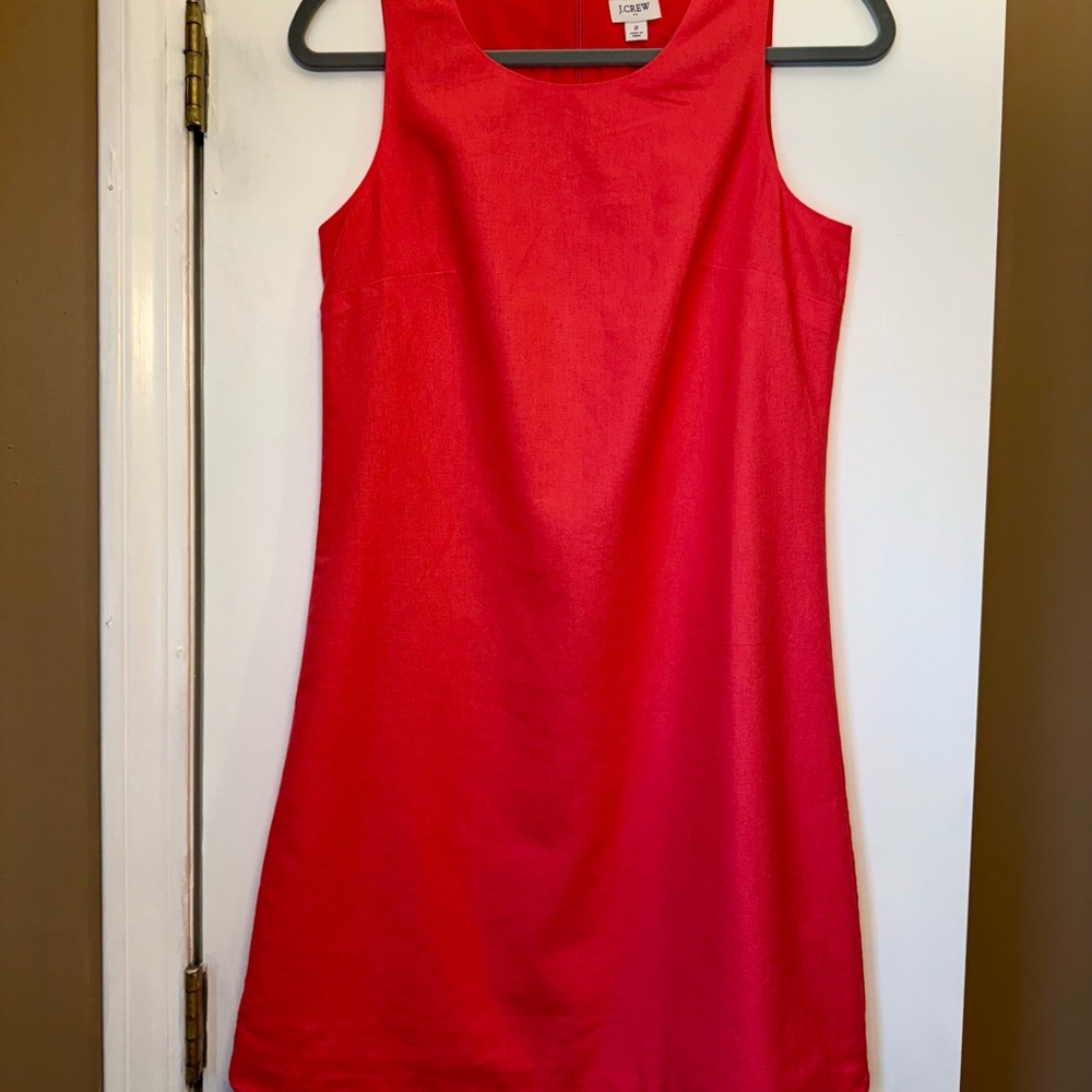 J. Crew Salmon Coral Scallop Hem Sleeveless Mini Dress, 2